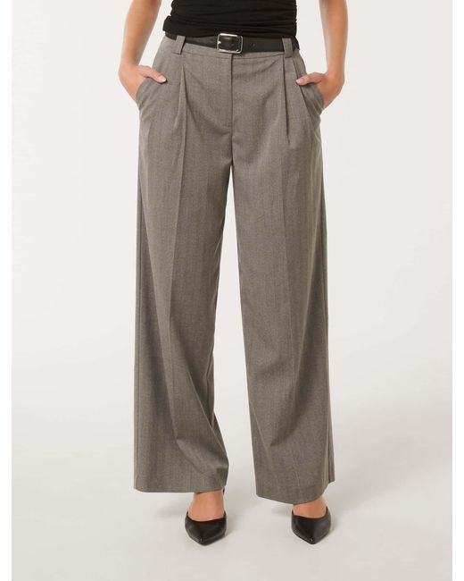 Forever New Brown Bonnie Belted Wide Leg Pants