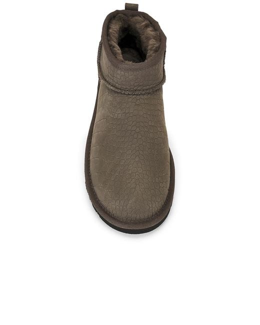 Ugg Brown Classic Ultra Mini Embossesd Boot for men