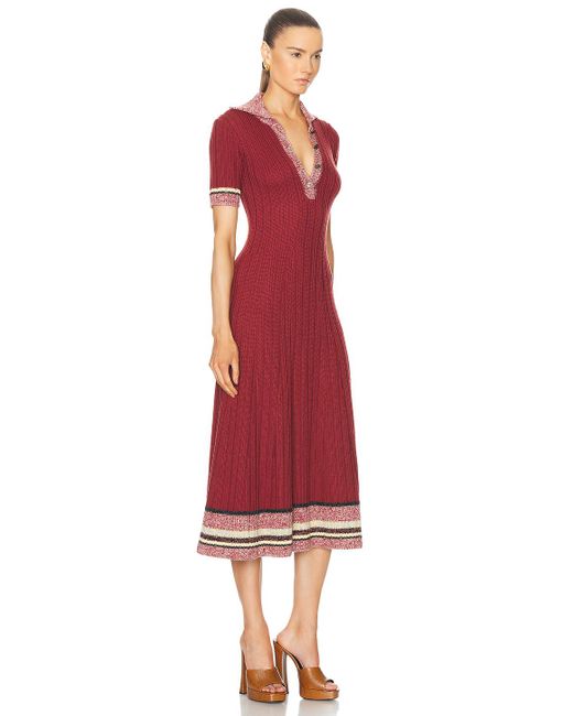 Etro Red Knit Midi Dress