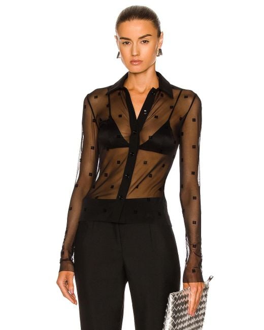 Givenchy Synthetic Transparent 4g Shirt Blouse in Black | Lyst