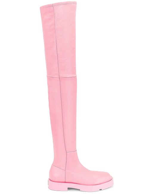 Givenchy Squared Over The Knee Boots in Pink | Lyst