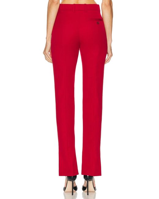 McQueen Red Straight Trouser