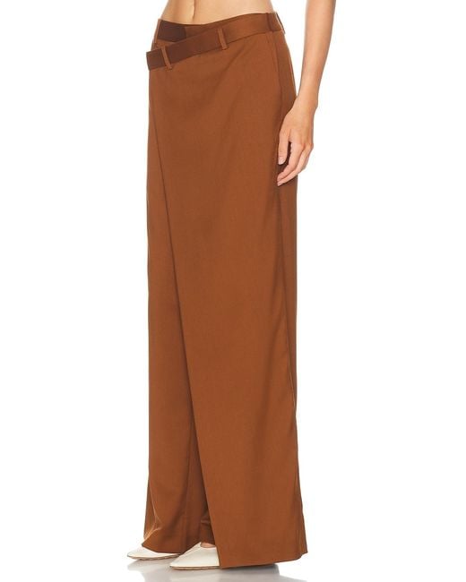 Monse Brown Fold-Over Front Trouser