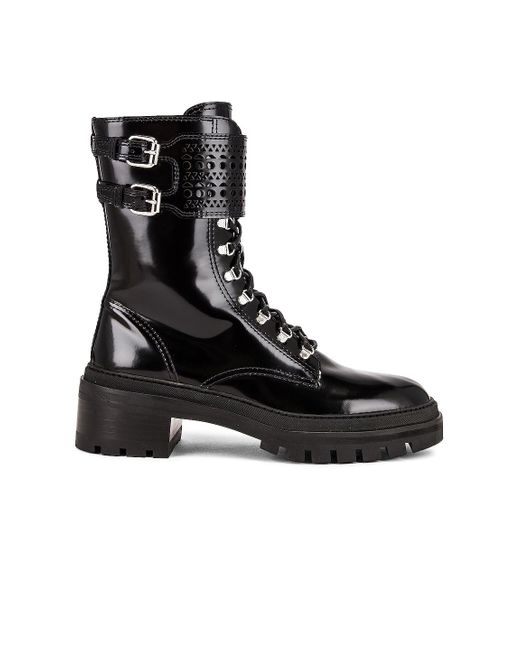 Alaïa Black Buckle Military Boots