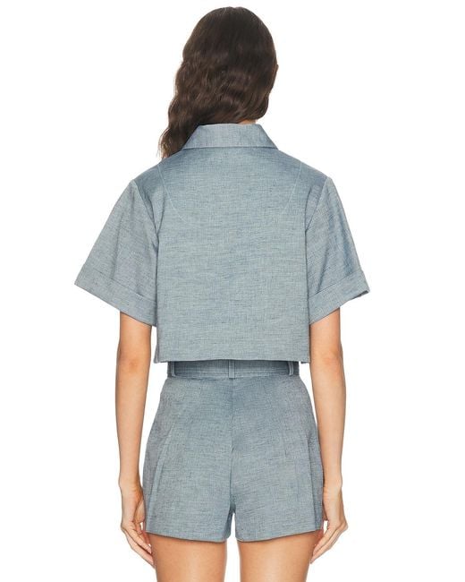 Matthew Bruch Blue Popover Top