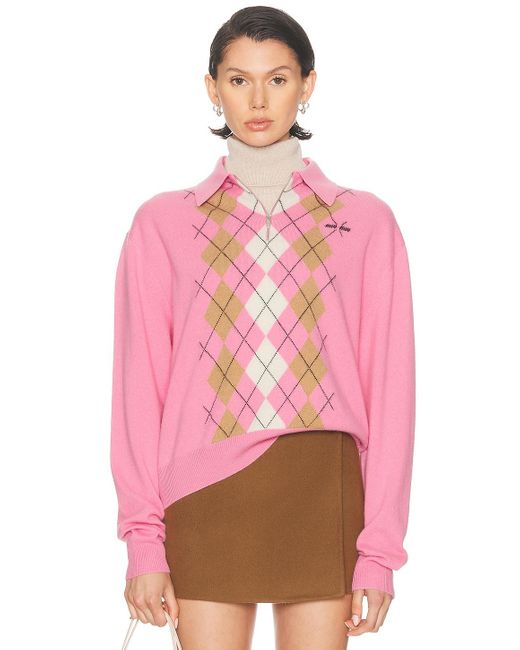 Miu Miu Pink Polo Sweater