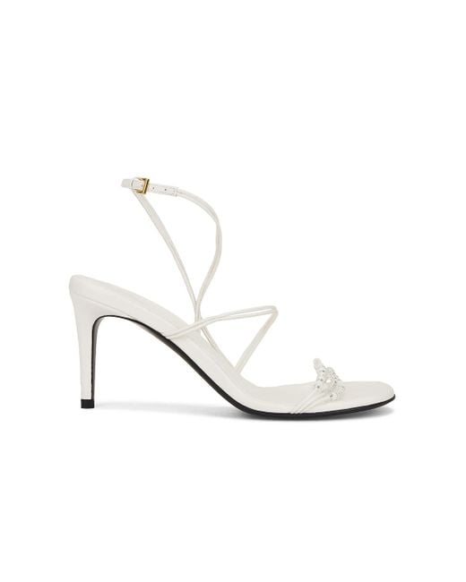 Khaite White Loop 75 Sandal With Beads