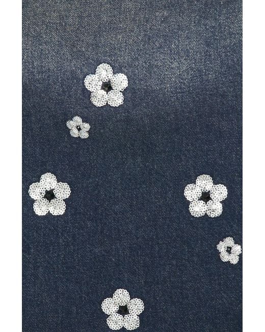 Marc Jacobs Blue Sequin Daisy Cropped Jacket