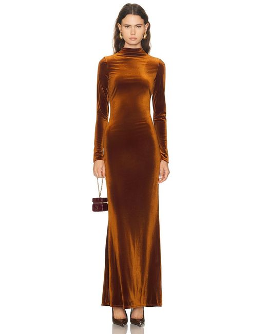 SER.O.YA Brown Viola Velvet Dress