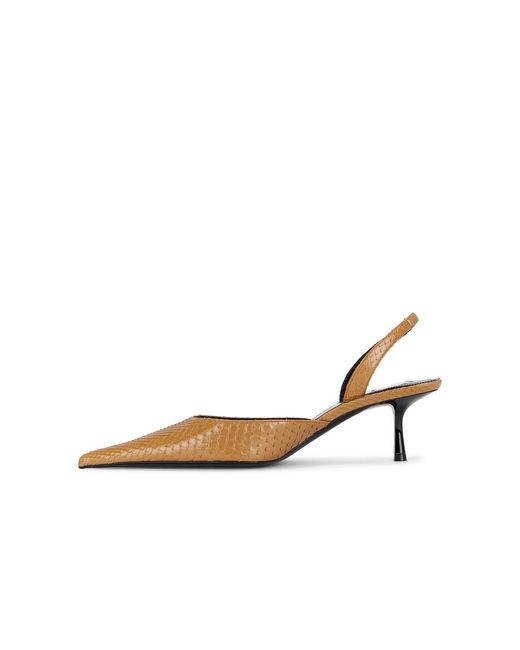 Saint Laurent White Misty Python Slingback Pump