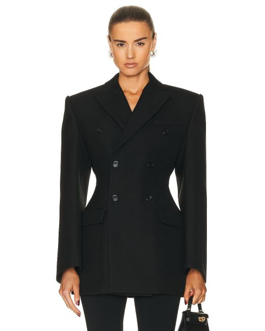Wardrobe NYC Double Breasted Contour Blazer in Black Lyst