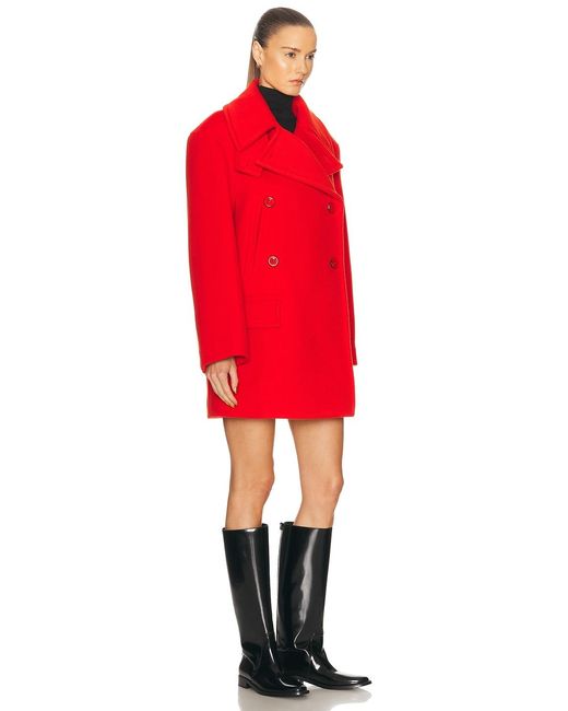 Jil Sander Red Peacoat