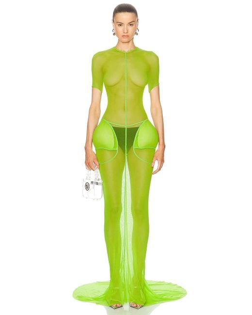 Jean Paul Gaultier Green X Shayne Oliver Mesh Fishtail Dress
