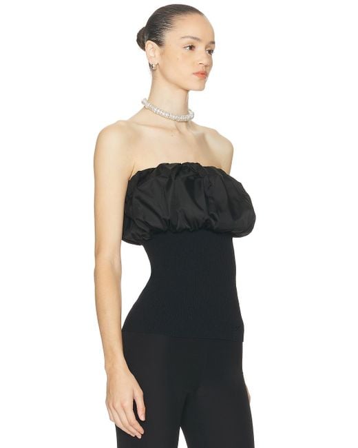 Ganni Black Strapless Top