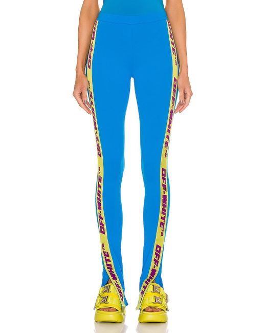 Off-White c/o Virgil Abloh Synthetic Athleisure Logo Band Split legging in  Blue | Lyst