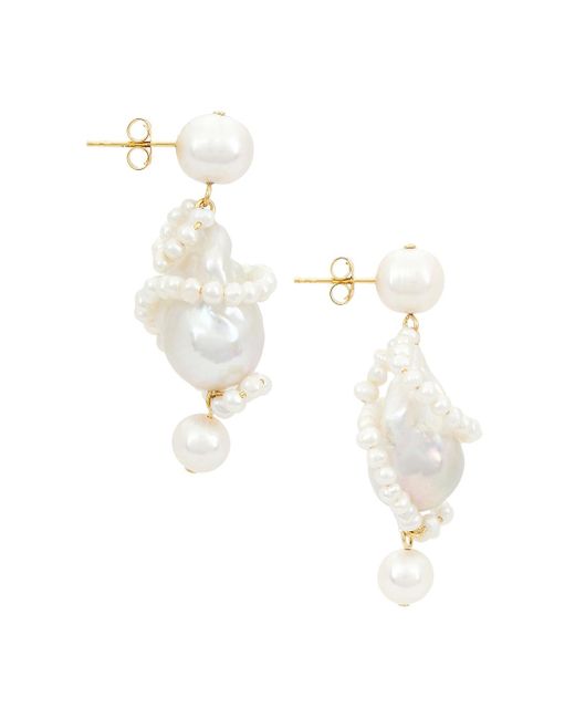 Completedworks White Freshwater & Baroque Pearl Earring