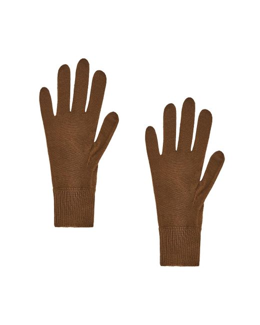 Saint Laurent Brown Knit Gloves