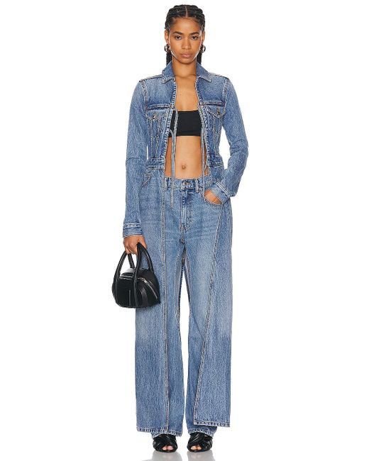 Alexander Wang Blue Slouchy Twisted Mid Rise