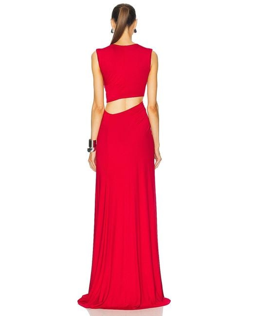 Sid Neigum Red Triple Loop Knit Dress