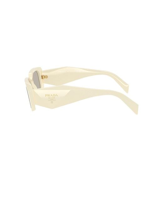 Prada White Rectangular Sunglasses