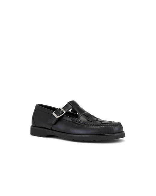 G.H.BASS Black Fisherman Mini Lug Smooth Leather Weejun for men