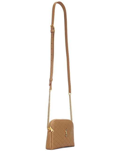Saint Laurent Natural Gaby Zipped Pouch Chain Bag
