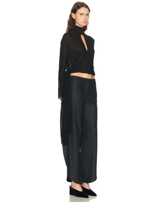 Alaïa Black Maxi Bow Blouse