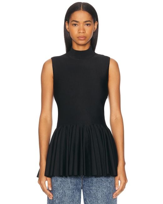 Alaïa Women's Black Godet Top