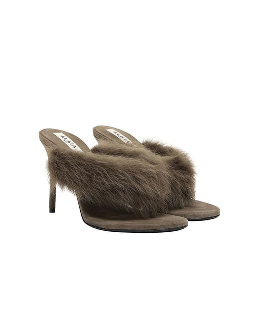 Alaïa Brown Thong Mule