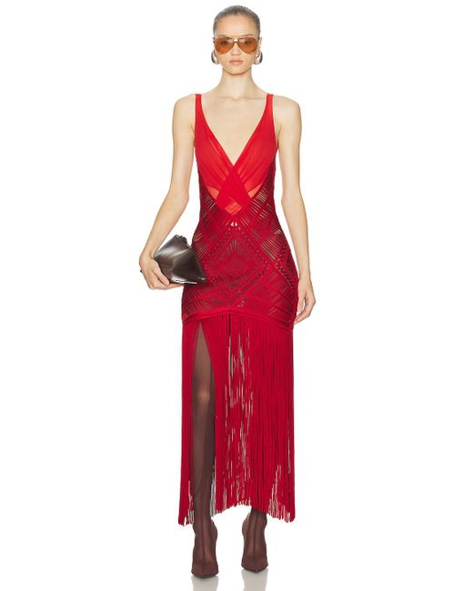 The Attico Embroidered Midi Dress