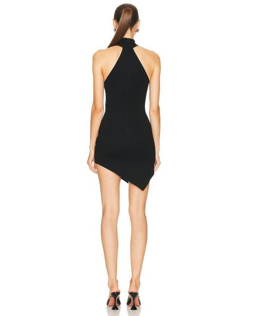 David Koma Black Short Asymmetric Dress