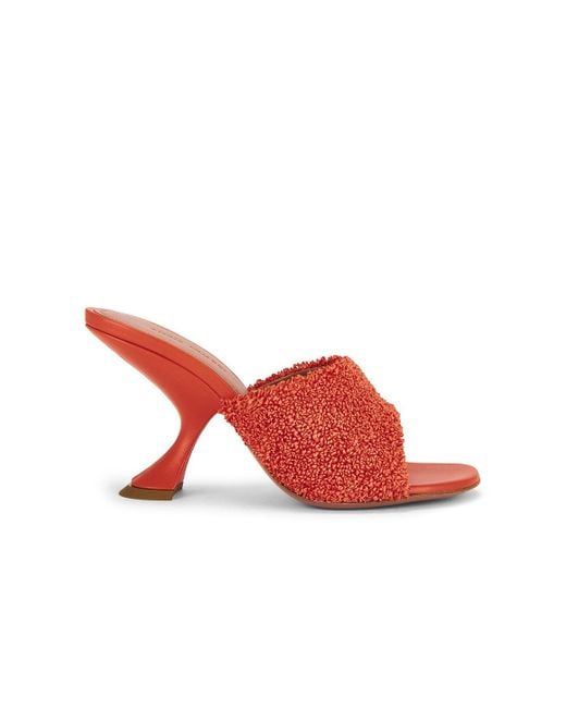 AMINA MUADDI Red Taylor Raffia 90 Slipper
