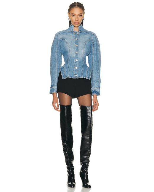Mugler Blue Cinched Jacket