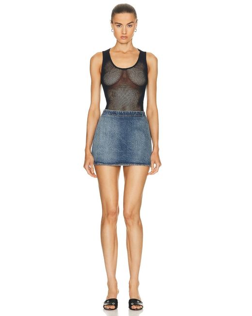 Alaïa Blue Alaïa Fishnet Bodysuit