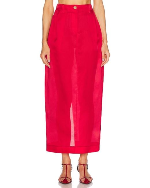 KHAITE Lucian Skirt in Red | Lyst