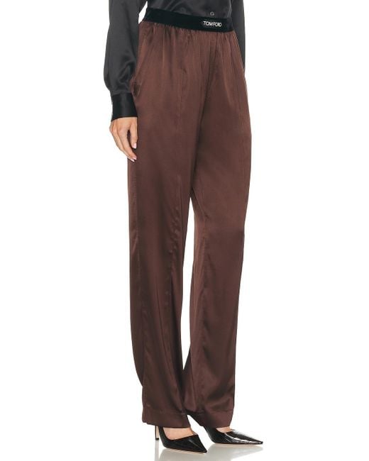 Tom Ford Brown Satin Pj Pant