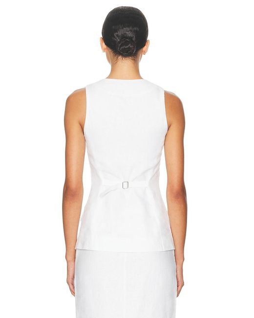 Helsa White Linen Button Tunic