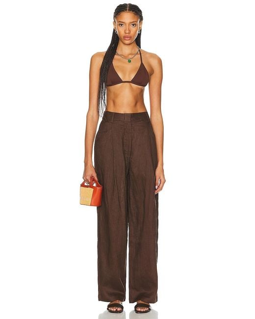 AEXAE Brown Linen Trouser