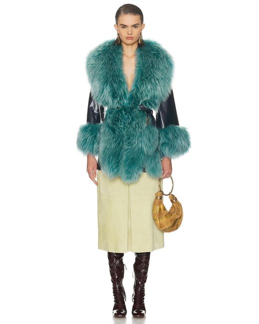 Chloé Green Shiny Leather Jacket