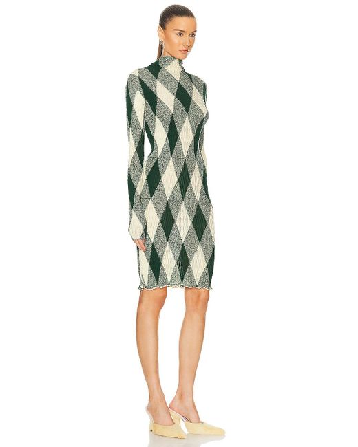 Burberry Green Long Sleeve Dress