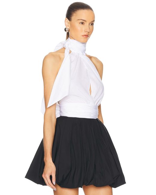 Alexandre Vauthier White Poplin Sleevess Blouse