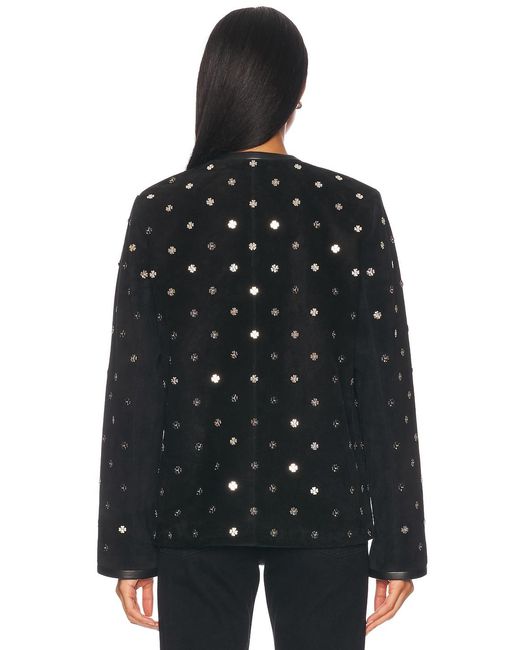 Bode Black Clover Charm Suede Jacket