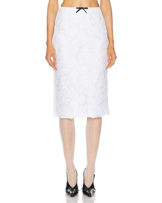 ShuShu/Tong White Bow Mid Length Skirt