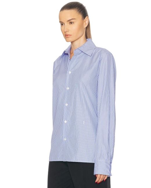 Saint Laurent Blue Button Up Top