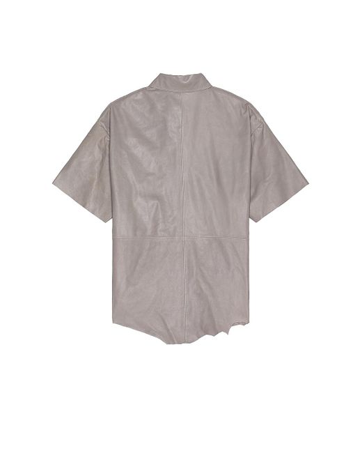 DIESEL Gray Emin Leather Shirt for men