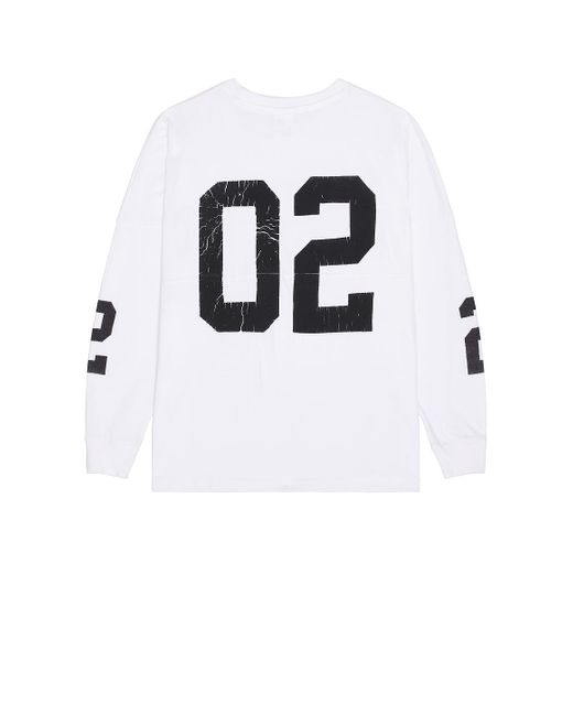 Basket Case Tiger Football Long Sleeve Tee in White for Men