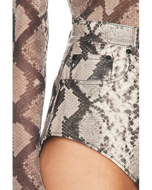 LAPOINTE Multicolor Faux Stretch Python Mini Short