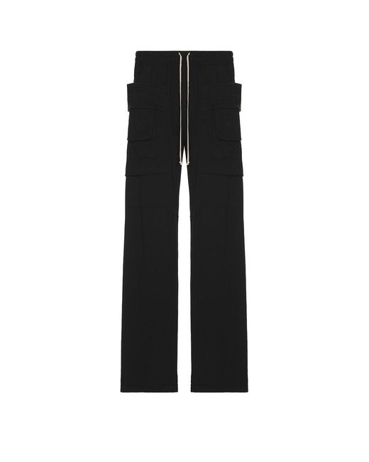 Rick Owens Black Creatch Cargo Drawstring Pants for men