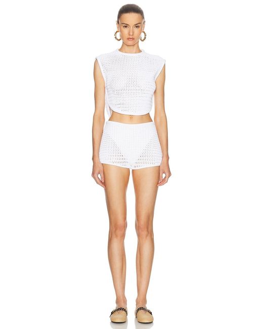 Alaïa White Crew Neck Top