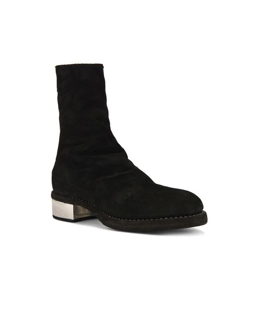 Guidi Black Metal Heel Back Zip Boot for men
